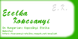 etelka kopcsanyi business card