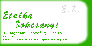 etelka kopcsanyi business card